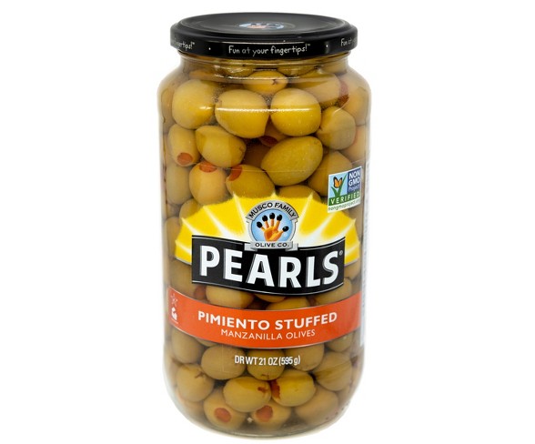 Green Pearls Manzanilla Pimento Stuffed Olives - 21oz