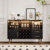 TROPOW 47in Wine Bar Cabinet, Modern Kitchen Sideboard Buffet Cabinet Wood Liquor Coffee Bar and Wine Racks for Living Room - 4 of 4
