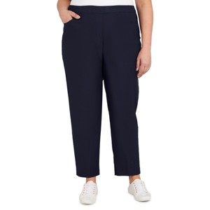 Alfred Dunner Plus Women's Classic Allure Slim Fit Short Length Pant With Elastic Comfort Waistband - 1 of 4