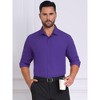 INSPIRE CHIC Men's Solid Color Button Down Long Sleeves Stretch Business Dress Shirt - 4 of 4