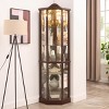 72"H Lighted Corner Curio Cabinet, Display Cabinet with Shelves, Tempered Glass Door Corner China Cabinet for Living or Dining Room - Koiai - 3 of 4