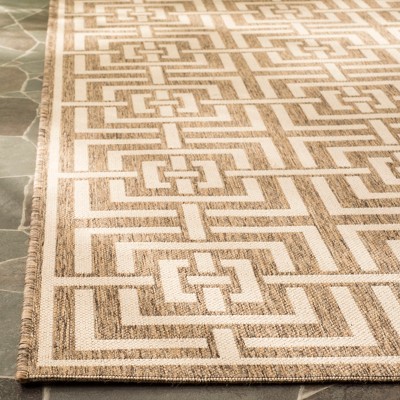 Beige and Cream Synthetic Non-Slip Area Rug 2' 2" x 6'