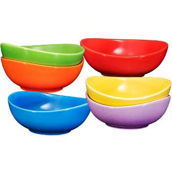 Bruntmor 13 Oz Ceramic Round Curved Soup Bowl, Set of 6 Multicoloured
