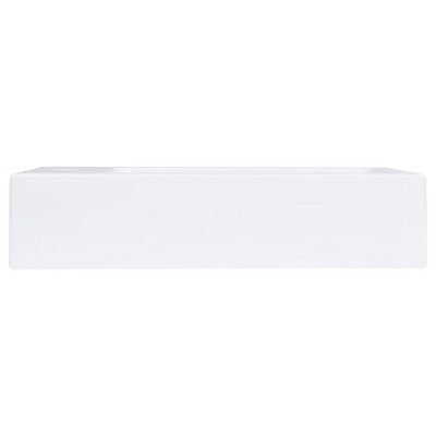 White SMC Rectangular Bathroom Wash Basin with Faucet Hole