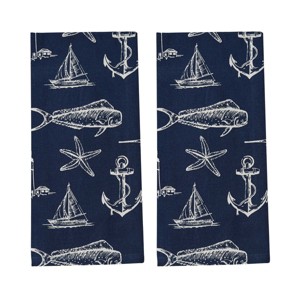Split P Blue Captain's Quarters Dishtowel Set of 2 - 1 of 4
