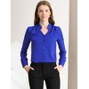 Allegra K Women's Elegant V Neck Work Office Button Up Shirt - 3 of 4