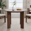 42 Inch Walnut Colored Circular Dining Table, Suitable For Dining With Multiple People At The Same Time, Suitable For Both Dining And Living Rooms - 2 of 4