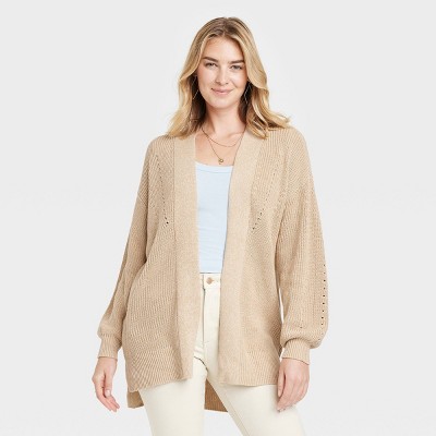 Women s Open front Cardigan Universal Thread Tan Xl Target