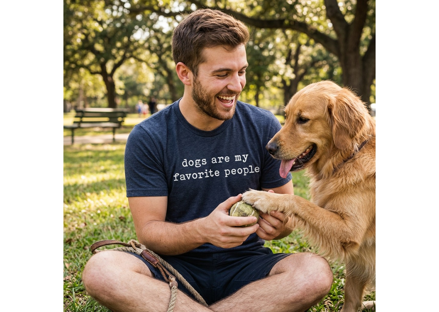 Мужская футболка Crazy Dog T-Shirts, Inc. Funny T Shirts Dogs Are My Favorite People Sarcastic Tee For Men - Crazy Dog T Shirt For Dog Lovers Navy, цвет: Тёмно-синий — фото 3