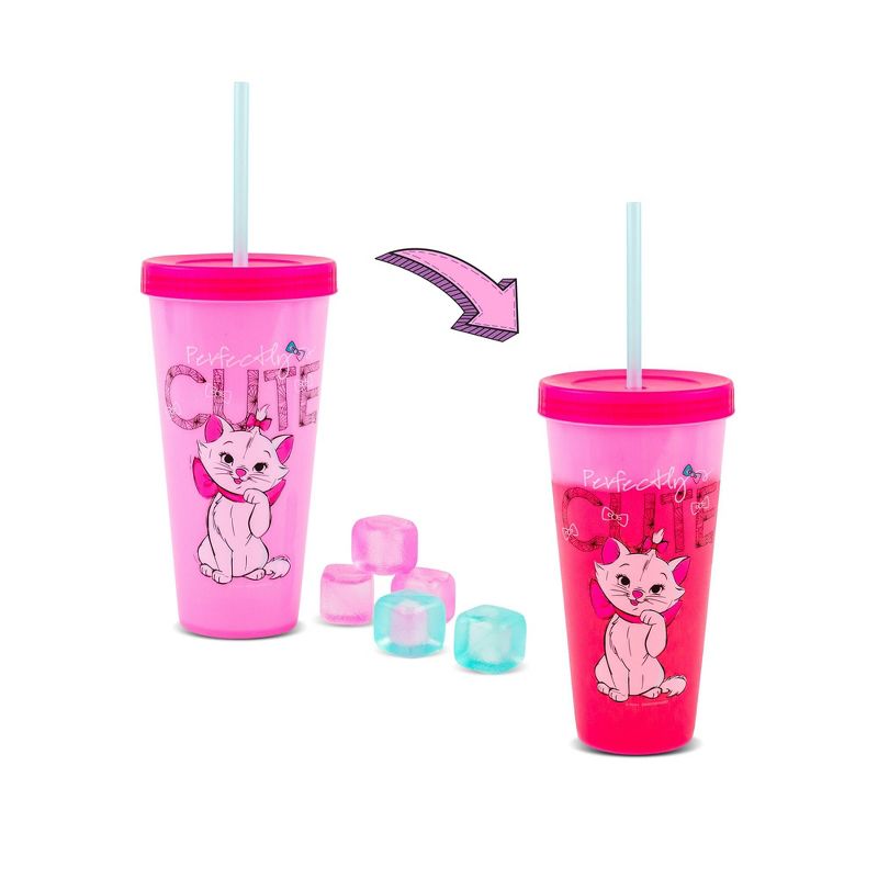 Silver Buffalo Disney The Aristocats Marie Color-Changing Plastic Tumbler | Holds 24 Ounces, 1 of 7
