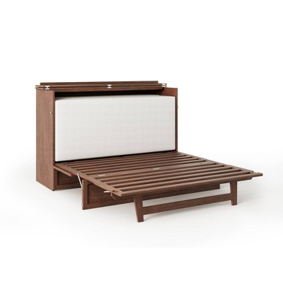 Burnt Amber Queen Murphy Bed Chest with Charging Drawer