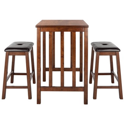 3pc Ilana Counter Height Dining Set Chestnut - Safavieh