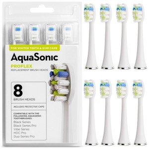 AquaSonic ProFlex Electric Toothbrush Replacement Brush Heads - 8 Pack - 1 of 4
