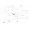 JUJABU 67.7'' Mid-Century Modern Tufted Loveseat Sofa with Wood Legs – Upholstered Fabric - 4 of 4