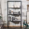 Nordlys 4-Tier Metal and Wood Bookshelf Industrial Style Living Room - 3 of 4