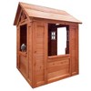 Outdoor Playhouse For Boys Girls Pretend Play Wooden Cottage Playhouse With Flowerpot Holder Window For Outdoor Garden Lawn Patio Yard - 3 of 4