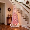 6ft Pink Pencil Christmas Tree, 392 Snow-Flocked Tips, 140 Warm White LEDs (8 Modes) w/ Flame-Resistant PVC - 3 of 4