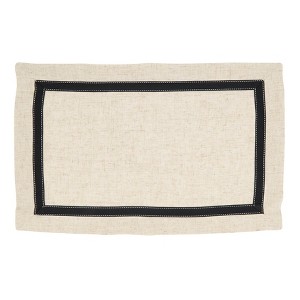 Saro Lifestyle Grosgrain Accent Placemat (Set of 4), Black, 14"x20" - 1 of 4