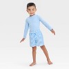 Toddler Boys' Striped Seersucker Swim Shorts - Cat & Jack™ Blue - image 3 of 3