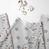 Bacati - Football Brown/Gray Muslin Swaddling Blankets set of 4 - 2 of 4
