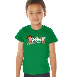 Toddler Boys' Dora the Explorer With Boots And Butterflies T-Shirt Kelly Green - 1 of 4