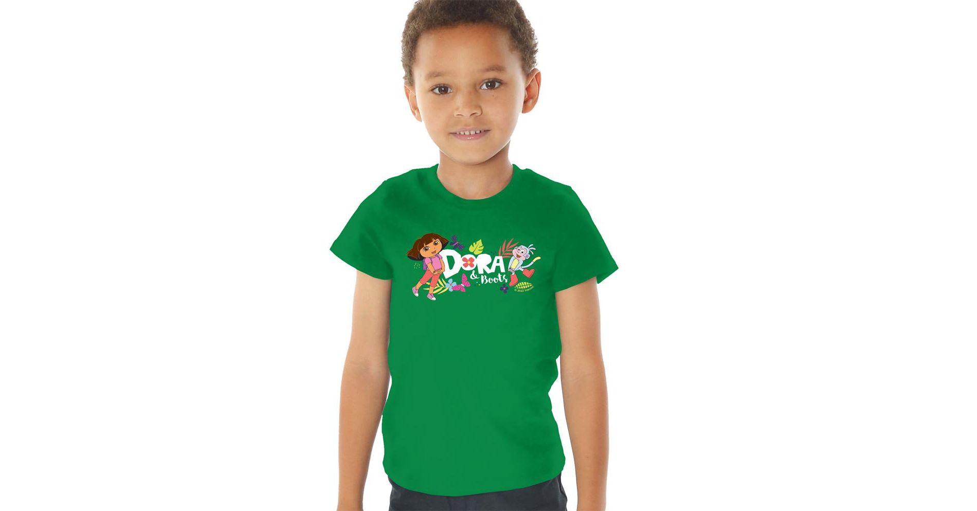 Toddler Boys' Dora the Explorer With Boots And Butterflies T-Shirt (2T) Kelly Green