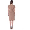 Womens V-Neck Short Sleeve Knee Length Faux Wrap Dress - 24seven Comfort Apparel™ - 3 of 4
