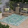 5'3" x 7' Houston Outdoor Rug Ivory/Blue - Christopher Knight Home: Water-Resistant Patio Decor, Loomed Polypropylene - 3 of 4