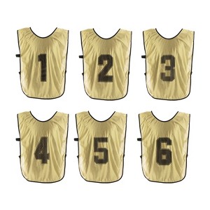 Unique Bargains Team Sports Reversible Numbered Soccer Training Vest 6 Pcs - 1 of 4