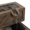 LuxenHome Brown Cement Tiered Crates Patio Fountain, Rustic Outdoor Water Feature for Gardens & Yards - 3 of 4