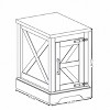 NicBex Farmhouse End Table, Rectangular End Table with Barn Door and Adjustable Storage Shelf, Rustic Sofa Side Table for Living Room, White - 3 of 4
