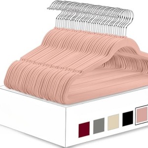 KTMBDW Premium Quality Space Saving Luxurious Velvet Hangers - Ultra Thin Non Slip Suit Hangers - 50 Pack - 1 of 4
