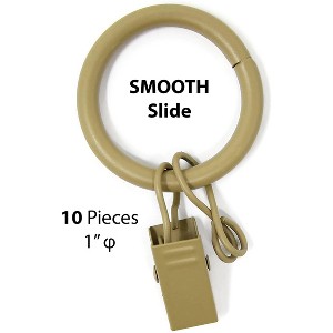 1-inch Metal Curtain Drapery Rings with Clips and Eyelets, 8 Finishes - 1 of 2