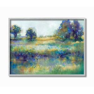 Stupell Industries Wetland Watercolor Landscape Abstract Blue Green Painting - 1 of 4