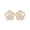 Guili Charming 14k Gold-Plated Mother of Pearl Flower Earrings for Kids - 3 of 3