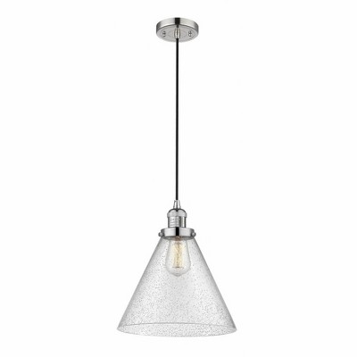 Cone - 1 Light Cord Hung Mini Pendant In Industrial Style-14 Inches Tall and 12 Inches Wide