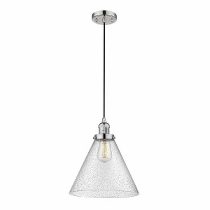 Cone - 1 Light Cord Hung Mini Pendant In Industrial Style-14 Inches Tall and 12 Inches Wide - 1 of 1