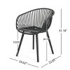 Set of 2 Plastic Outdoor Dining Chairs with Perforated Backs,Weather-Resistant Seating for Balcony or Garden-Cuddlewood - 4 of 4