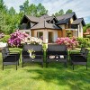Costway 8 PCS Outdoor Patio Rattan Furniture Set Cushioned Sofa Coffee Table Garden Deck Gray/Black - 2 of 4