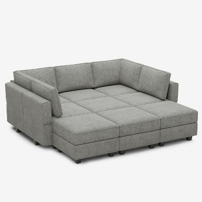 Belffin Modular Terry Sleeper Sofa with Storage Seat (9 Seats + 7 Sides)