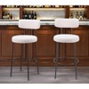 HomeRoots Set of Two 29" Ivory And Black Shearling And Steel Low Back Bar Height Bar Chairs - 2 of 4
