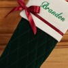 FIONECA Winter Classic Personalized Quilted Stocking w/Bow- in Green - 2 of 3