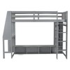 Whisen Wood Twin Size Gaming Loft Bed with Desk, Multi-storage Shelves, LED and a Hanging Clothes Rack - 4 of 4