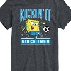 Spongebob Squarepants Kickin It Since 1999 Short Sleeve Graphic T-Shirt - Heather Charcoal - LG Big and Tall - 2 of 4