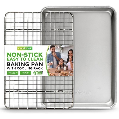 NutriChef Nonstick Cookie Sheet Baking Pan with Cooling Rack (NCSSM75.5)