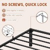 homfan Bed Frame, High Platform Bed Frame, Queen Size with Storage Space, Heavy Duty Steel Slat Support, No Screws Needed, Easy Assembly - 3 of 4