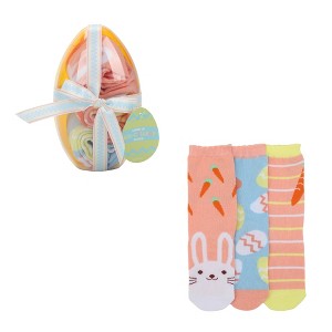 Youth Easter Themed Crew Socks 3-Pack - Vibrant and Fun Holiday Socks for Spring Celebrations - 1 of 4
