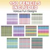 ArtCreativity Bulk Assorted Number 2 Wooden Pencils (Pack 150) - 3 of 4