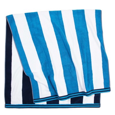 Aston and Arden Striped Reversible Oversized Thick Beach Towel (35x70 in., 600 GSM), Luxury Pool Towel, Extra Large Bath Towel