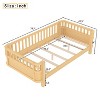 KTMBDW Montessori Toddler Floor Bed with Wood Slats for Girls and Boys, Bed Frame with Removable Safety Guardrails, White/Natural - 4 of 4